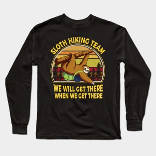 Sloth Hiking Team We Will Get There Vintage T-shirt Long Sleeve T-Shirt